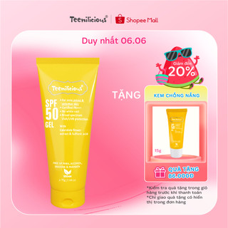 Kem Chống Nắng Teenilicious SPF 50 PA+++ Gel Mỏng Nhẹ Dành Cho Da Dầu Mụn Và Nhạy Cảm - Tuýp 75g