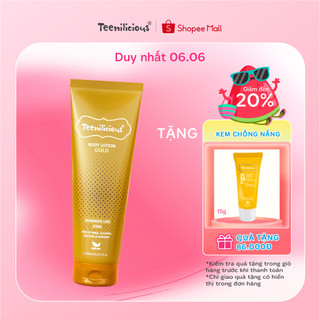 Sữa Dưỡng Thể Teenilicious Body Lotion Gold Ánh Nhũ Lấp Lánh, Dưỡng Ẩm Sáng Mịn Làn Da - Tuýp 150ml