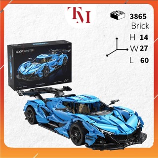 Technic Cada C64003 Apollo IE Tỉ lệ 1:8 Mô Hình Lắp ghép lắp ráp siêu xe Động Cơ Điện 3865 Mảnh
