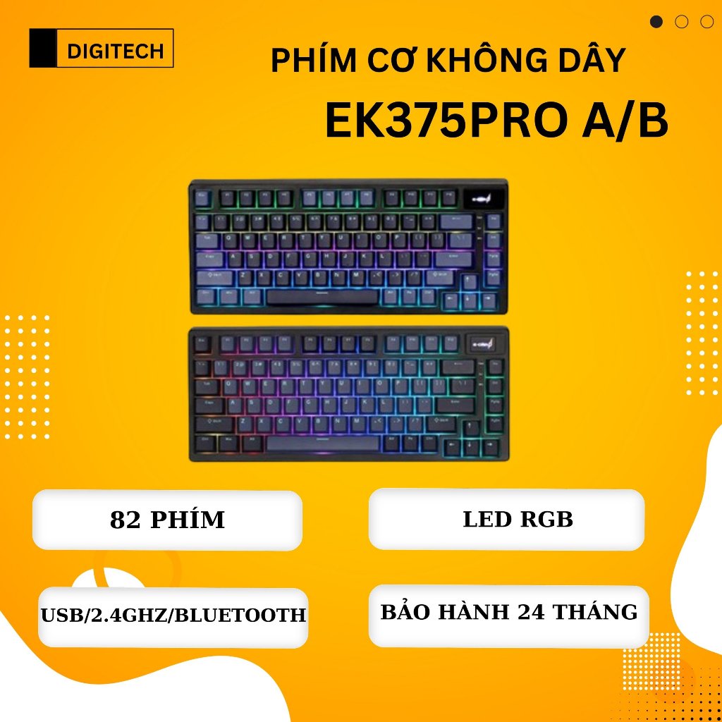 Bàn phím gaming, bàn phím máy tính cơ chơi game có dây E-Dra EK375 Pro Alpha - Beta RGB BH 24 tháng