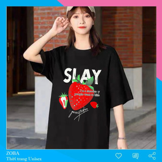 Áo thun tay lỡ form rộng unisex DÂU SIAY, Áo phông nam nữ form rộng