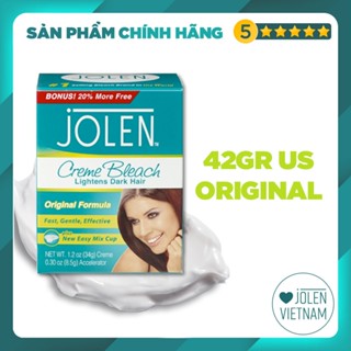 Kem Tẩy Màu Lông Jolen 42gr Original cho da thường Nhập Mỹ (Kem Làm Nhạt Màu Lông, Nhuộm Lông Mày)