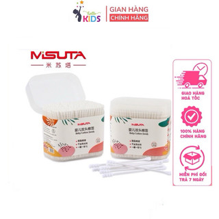 Tăm bông Misuta cho trẻ em, hộp 200 que