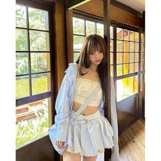 Set 3 món sơmi + chân váy kèm nịt