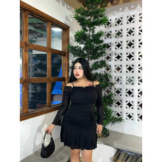 | chang tròn | đầm hở vai đính đá đi tiệc sang trọng bigsize