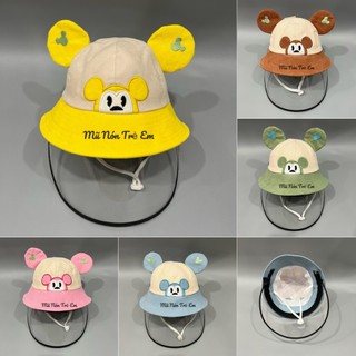 Nón cản bụi/ mũ chống giọt bắn, chống dịch mickey cute cho bé trai bé gái