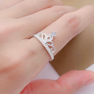 Nhẫn nữ vương miện Bạc ta , dày dặn , sáng bóng , xinh lung linh - Vàng Bạc Khải Khải
