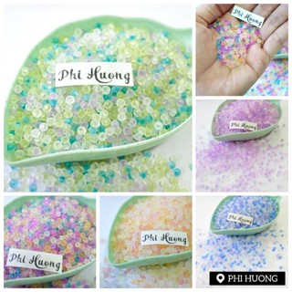 Gói 20gr hạt cườm tấm 3mm trong mờ cao cấp hạt đều làm vòng tay handmade