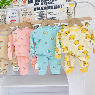 Đồ bộ thun lạnh dài tay 6 - 15kg cho bé trai, bé gái đều đẹp, vải mềm mát, co giãn tốt