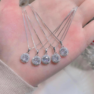 Dây chuyền nữ bạc S925  - Vòng cổ bạc nữ sang chảnh đính đá sáng bóng - Vàng bạc Khải Khải