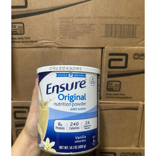 [DATE 2026] Sữa bột Ensure Original Nutrition Powder hương vanilla hộp 400g của Mỹ