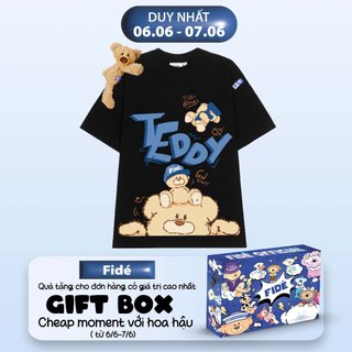 Áo thun FIDE TEDDY phông unisex form rộng local brand nam nữ cổ tròn oversize Đínhgấu AT43(TẶNG GẤU)