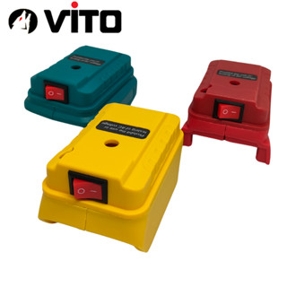 Đế DIY Đúc VITO Nhựa ABS Lắp Ghép Có Công Tắc Chế Quạt, Đèn, Lấy Nguồn Chân Pin MAKITA DEWALT MILWAUKEE