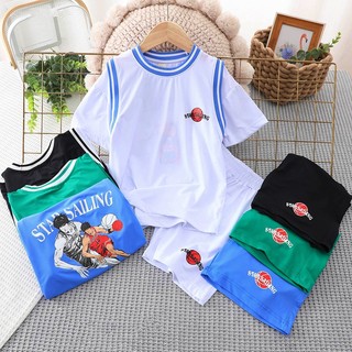 (17-55kg) Bộ Đồ Thể Thao Bóng Rổ Cộc Tay Lỗ Thông Hơi Cao Cấp Chất Mát Lạnh mùa hè cho Bé Trai