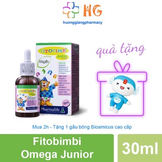 Fitobimbi omega junior Bổ não trẻ em Omega 3 Bổ mắt cho bé Phát triển trí não cho trẻ Tăng sức đề kháng Vitamin Lọ 30ml