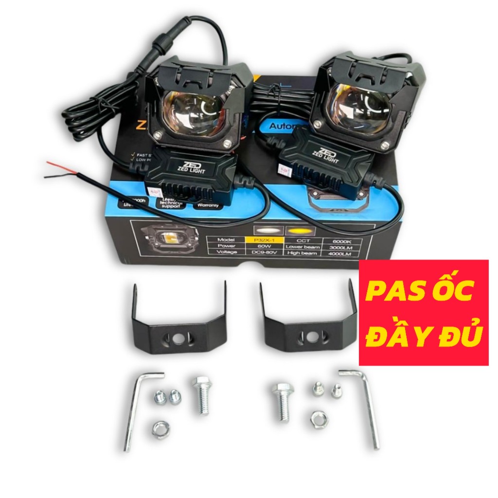 Đèn Trợ Sáng Bi Cầu F32X - ZED LIGHT 60W/9V-80VV/DC 3 Chế Độ 2024