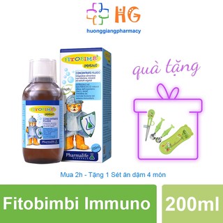 Fitobimbi Immuno Tăng sức đề kháng cho bé Tăng cường hệ miễn dịch Nâng cao sức khỏe Hồi phục nhanh Hết ốm vặt Chai 200ml