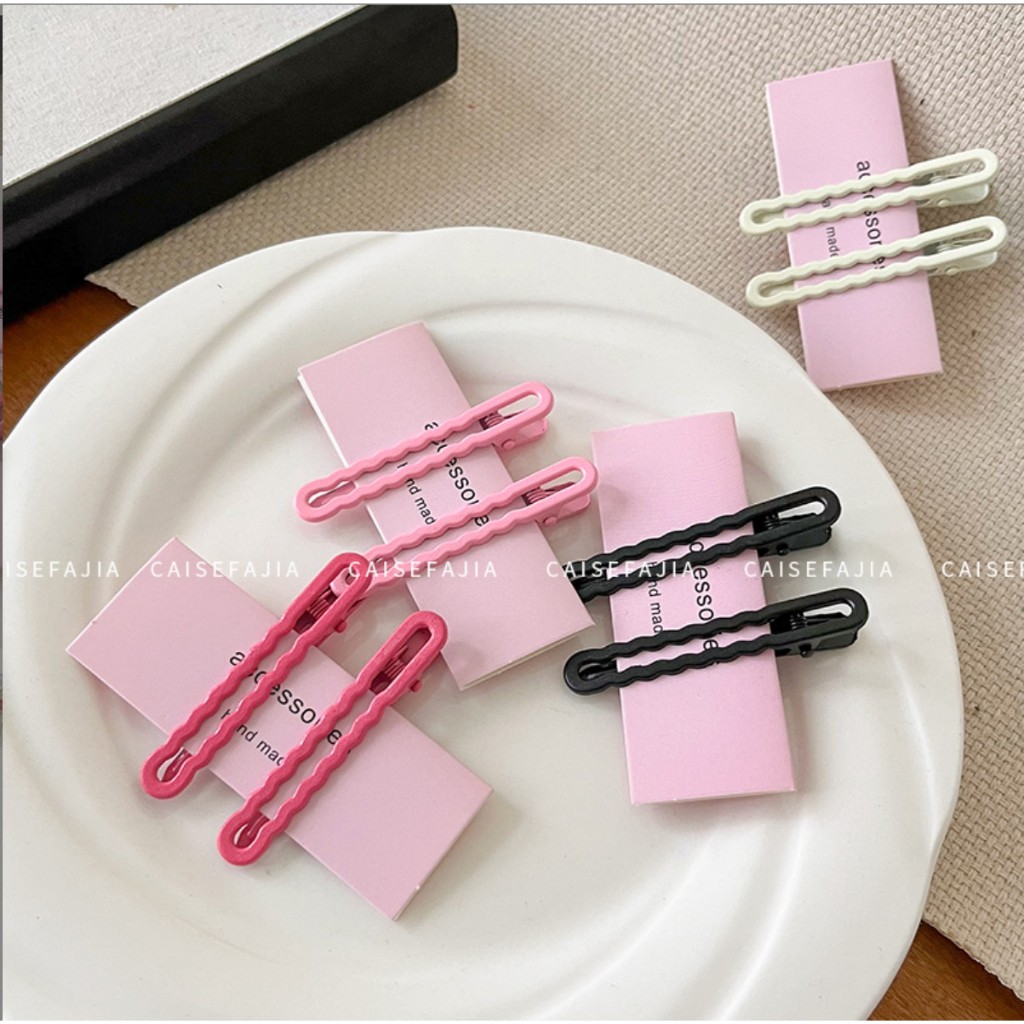 Kẹp tóc mini nữ cài tóc mái Black Pink