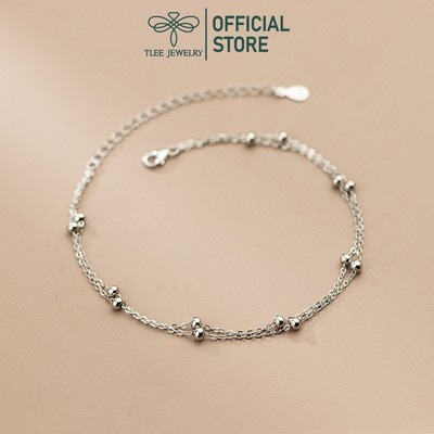 Lắc chân bạc nữ TLEE dây bi kép mềm mại TLEE JEWELRY LC0117