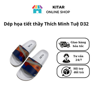 Dép họa tiết sư thầy Dép quai ngang nam nữ Duwa chất Eva nhẹ size 35-42 màu trắng,đen D32