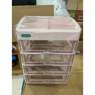 Tủ đựng mỹ phẩm 4 tầng hokori cao cấp nhựa việt nhật, kệ đựng mỹ phẩm, đồ trang điểm