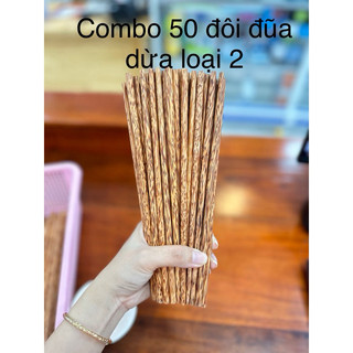 Combo 50 đôi đũa dừa Bến Tre giá tận xưởng, không phẩm màu đảm bảo an toàn sức khoẻ