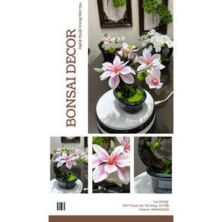 Cây hoa giả Mộc Lan bonsai decor nội thất - Trang trí nhà cửa, làm quà tặng tân gia ý nghĩa