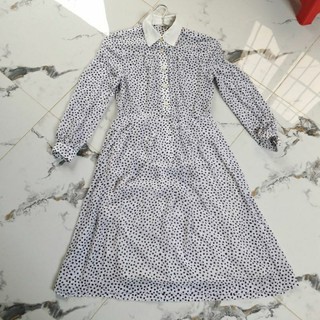 Đầm vintage Nhật D77 chất voan đẹp có lót, size 11(N110cm eo chun D110cm) mới 99%