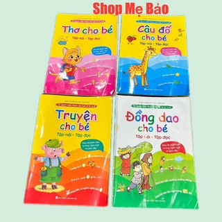 Sách Tập Đọc , Nói ,Tập Nhận Biết Tranh Ảnh -Combo 4 Cuốn Thơ -Đồng Dao - Truyện - Câu Đố