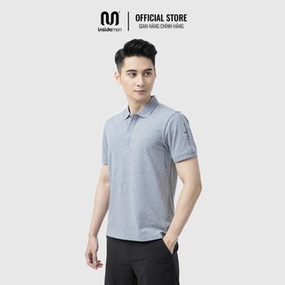 Áo Polo Nam Tay Ngắn Regular Fit INSIDEMEN Họa Tiết Thêu Thoáng Khí Co Giãn IPS001S1