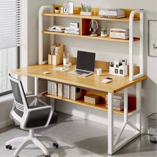 Bàn Học, Bàn Làm Việc Nội Thất 5C Kèm Giá Sách, Chân Sắt Sơn Tĩnh Điện 20x40mm, 25x25mm, Mặt Gỗ MDF Dày 15mm Hiện Đại