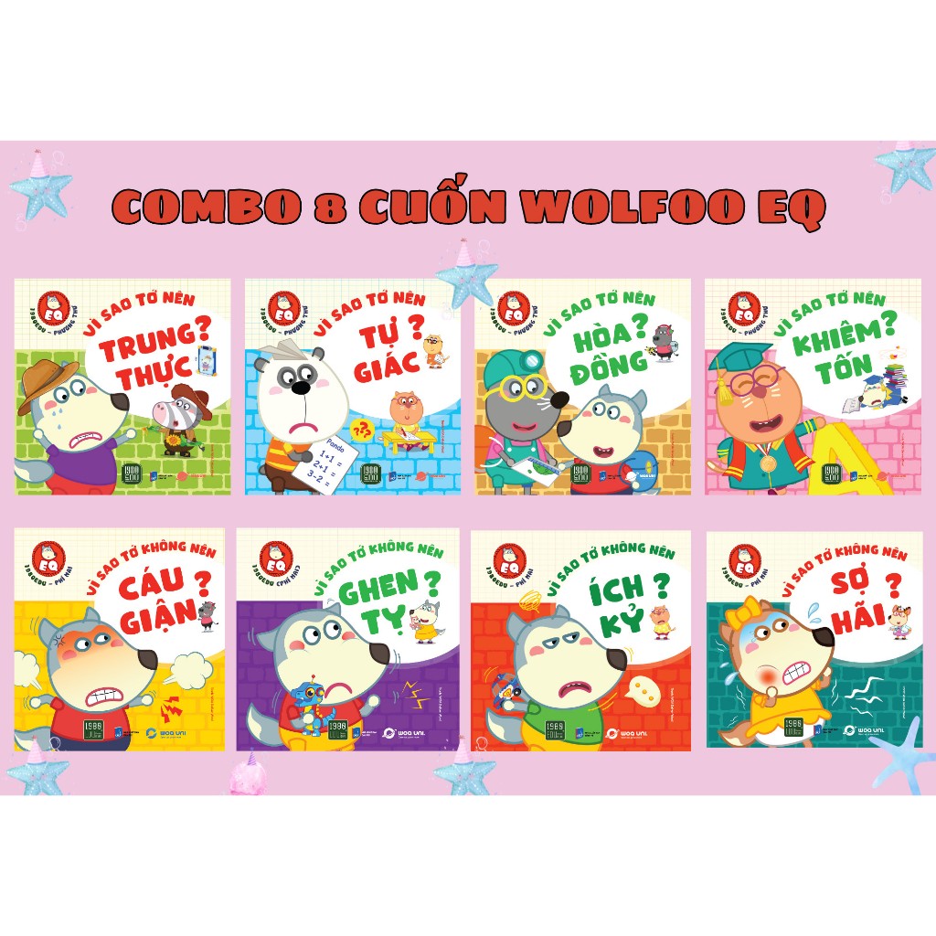 Sách - Combo 8 cuốn Wolfoo EQ - Hiệu Sách 1980