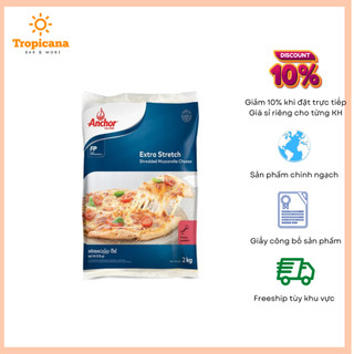 Combo 10 gói Phô mai Mozzarella Anchor New Zealand - Gói 2kg