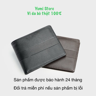 Ví nam da bò cao cấp, bóp nam đựng tiền, kèm hộp dùng làm quà tặng