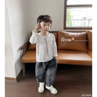  Áo phông Beemo dài tay cho bé trai basic chất liệu poly co giãn giữ ấm tốt mặc đi học đi chơi mix đồ B23369AD 