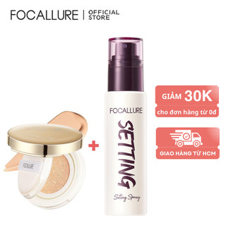  Focallure Bộ 2 Sản Phẩm Trang Điểm Gồm Cushion Chống Thấm Nước + Chai Xịt Khóa Lâu Trôi 