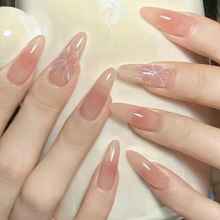 Nailbox thiết kế thạch nude ombre nhẹ vẽ butterfly