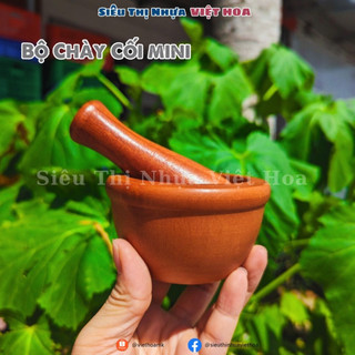 Bộ chày cối mini đâm tỏi ớt tiêu, gỗ xà cừ, bộ cối chày nhỏ xíu, bộ chày cối mini MTa