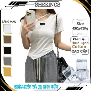 Áo thun nữ,áo nữ cotton shekings hợp phối chân váy quần jeans 45-70kg ms43