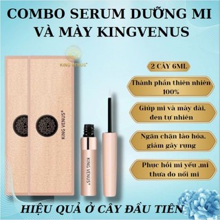 Combo 02 serum dưỡng mi và mày king venus