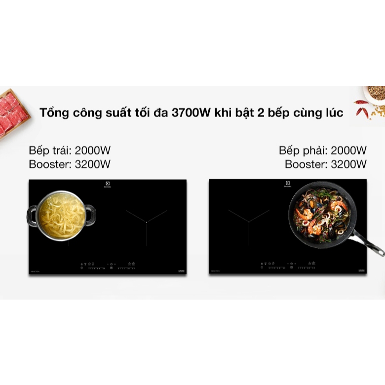 Bếp từ âm 2 vùng nấu 70cm EHI7280BB Electrolux