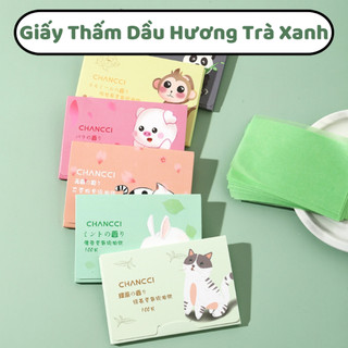Bộ 100 tờ giấy thấm dầu vệ sinh dầu nhờn thừa trên da mặt, giấy hút dầu bã nhờn có hương thơm