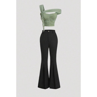 [ Hàng order ] Áo crop thun lưới tag hoa shein mod