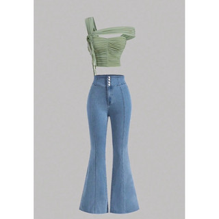 [ Hàng order ] Áo crop thun lưới tag hoa shein mod