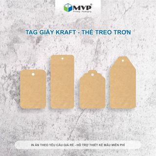 Tag giấy Kraft trơn nhiều mẫu - Thẻ treo giấy Kraft không in
