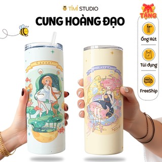 Bình Giữ Nhiệt Hình Cung Hoàng Đạo - 600ml - Tặng Túi Xách - Tỉ Mỉ Studio