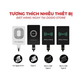 Miếng Dán Hỗ Trợ Sạc ko dây Chuẩn Qi Đầu Android/Type-C/ip