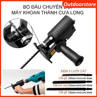【Hàng giao ngay Bộ Chuyển Đổi Máy Khoan Thành Máy Cưa Lọng Cầm Tay (Tặng kèm 3 lưỡi cưa)