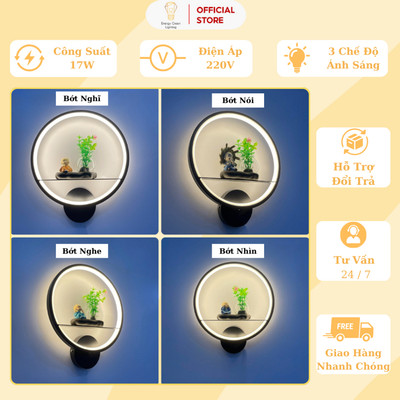 Đèn Treo Tường Energy Green Lighting 4 Chú Tiểu Bình An - GT177 - Decor Góc Làm Việc - BH 1 Năm