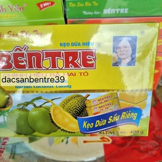 Kẹo dừa sầu riêng hiệu Bến Tre ( gói máy, hộp 400g )